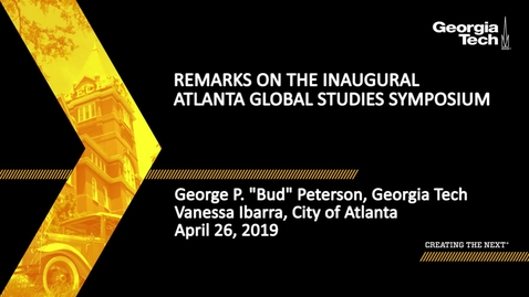 Thumbnail for entry Remarks on the Inaugural Atlanta Global Studies Symposium