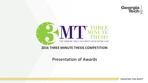 Thumbnail for Presentation of Awards