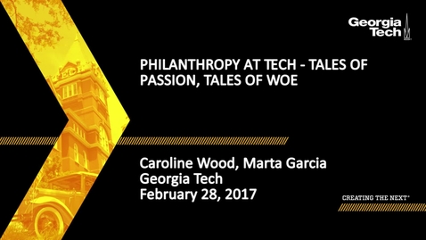 Thumbnail for entry Philanthropy at Tech - Tales of Passion, Tales of Woe - Marta Garcia, Caroline Wood