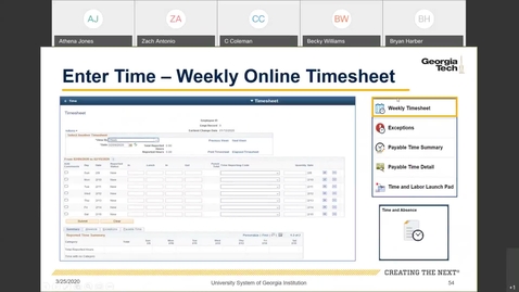 Thumbnail for Introduction To Employee Self Service -- Time Entry in ESS: Weekly Online Timesheet