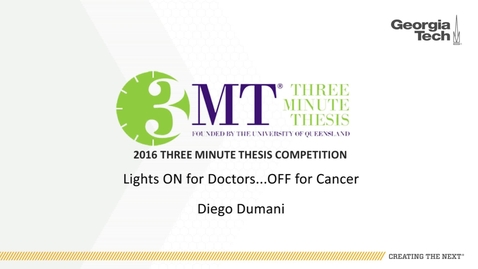 Thumbnail for Lights ON for doctors... OFF for cancer - Diego Dumani