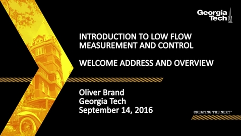 Thumbnail for Welcome Address and Seminar Overview, Oliver Brand