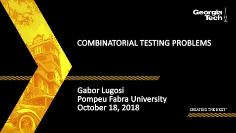 Thumbnail for Gabor Lugosi - Combinatorial Testing Problems