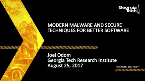 Thumbnail for Joel Odom - Modern Malware and Secure Techniques for Better Software