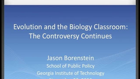 Thumbnail for Jason Borenstein - Intelligent Design in the Classroom?