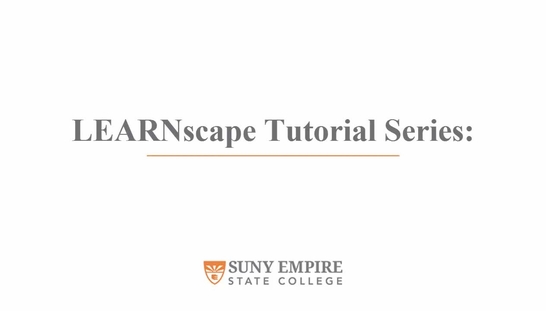 LEARNscape Tutorial Intro