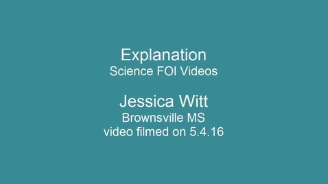 Thumbnail for Secondary Science - FOI Session - Explanation