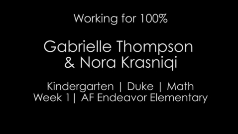 Thumbnail for Week 1 - 100% and MVP Narration Kindergarten