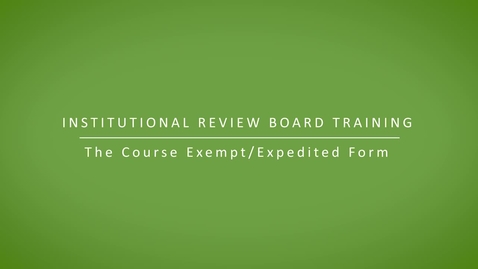 Thumbnail for Course Exempt/Expedited Form