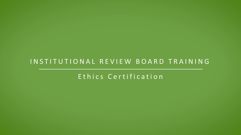 Thumbnail for entry Ethics Certification