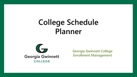 Thumbnail for entry Banner registration: College Schedule Planner
