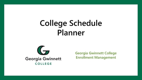 Thumbnail for Banner registration: College Schedule Planner