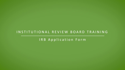 Thumbnail for IRB Application Form