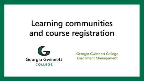Thumbnail for Banner registration: Learning Communities