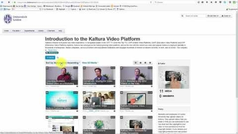 Thumbnail for 1. Vogelvlucht portal Kaltura Universiteit Leiden