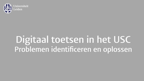 Thumbnail for E-surveilleren in het USC - problemen identificeren en oplossen