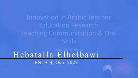Thumbnail for ENTA-4 presentation Hebatalla Elhelbawi