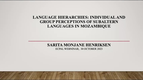 Thumbnail for Language hierarchies: Individual and group perceptions of Subaltern languages in Mozambique