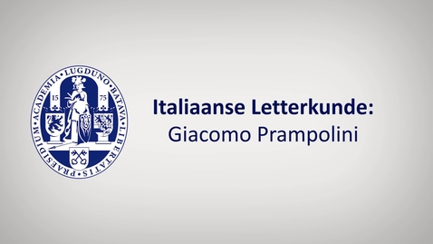 Thumbnail for Giacomo Prampolini (titel wordt nog vervangen in video)