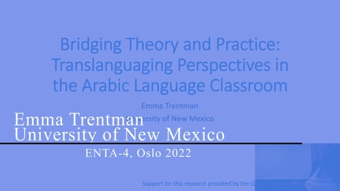 Thumbnail for ENTA-4 presentation Emma Trentman