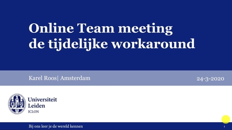 Thumbnail for Online meeting plannen in MS Teams (UK/NL subtitles)
