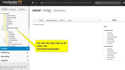 Thumbnail for Mediasite - Hoe importeer ik een video in Mediasite