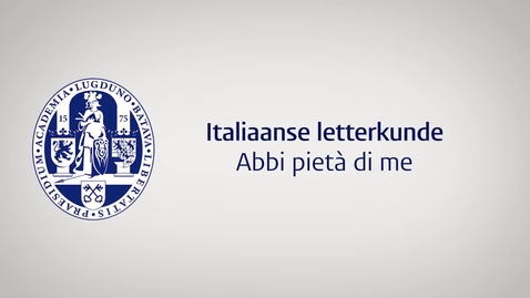 Thumbnail for Italiaanse letterkunde: Abbi pietà di me