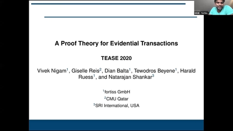 Thumbnail for Vivek Nigam: A Proof Theory for Distributed Evidential Transactions