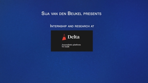 Thumbnail for Internship presentation of Sija van den Beukel