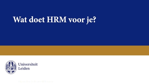 Thumbnail for Wat doet HRM voor je?