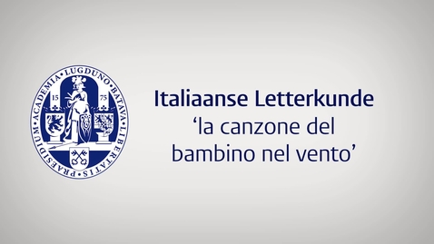 Thumbnail for Italiaanse Letterkunde: 'la canzone del bambino nel cento'