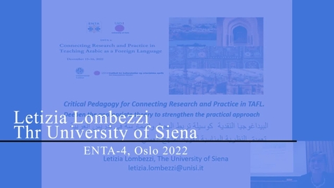 Thumbnail for ENTA-4 presentation Letizia Lombezzi