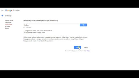 Thumbnail for Google Scholar Setup for Leiden University
