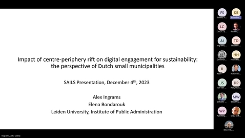 Thumbnail for SAILS Lunch Time Seminar: Alex Ingrams, 4/12/2023