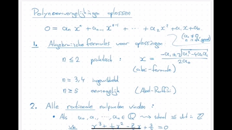 Thumbnail for 9.5 polynoomvergelijkingen oplossen