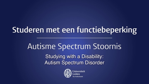Thumbnail for Studeren met een functiebeperking - ASS