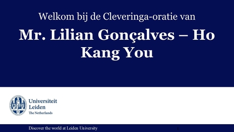 Thumbnail for Cleveringa-oratie 2024 - Mr. Lilian Goncalves - Ho Kang You