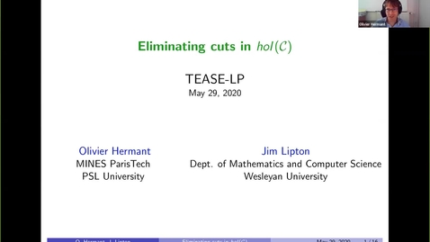 Thumbnail for Olivier Hermant and James Lipton: Eliminating Cuts in HoiC