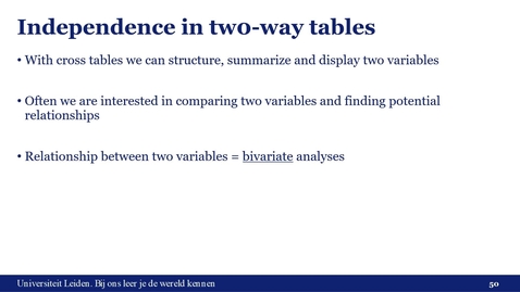 Thumbnail for Statistics EN Video 2 Using chi-square in two-way tables