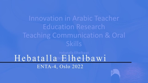 Thumbnail for ENTA-4 presentation Hebatalla Elhelbawi