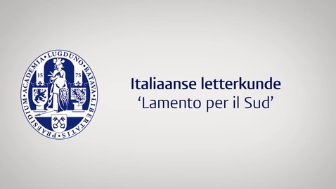 Thumbnail for Italiaanse letterkunde: 'Lamento per il Sud'