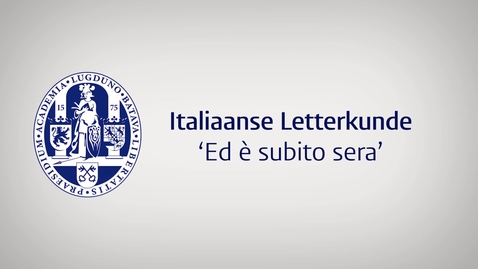 Thumbnail for Italiaanse letterkunde: 'Ed è subito sera'