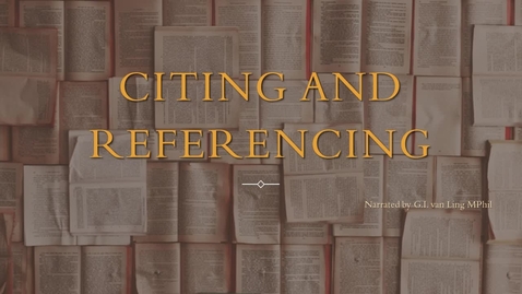 Thumbnail for Citing and Referencing