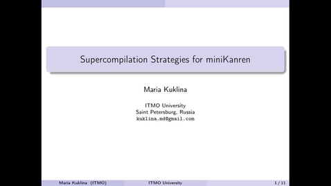 Thumbnail for Supercompilation Strategies for miniKanren