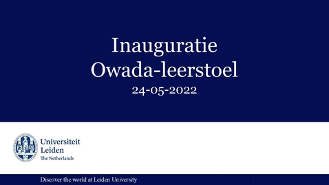 Thumbnail for Inaugural lecture Owada chair