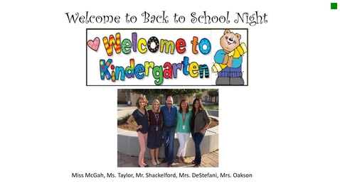 Thumbnail for Kinder Back to School Night 2018