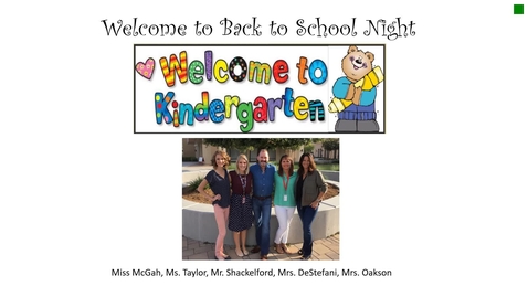 Thumbnail for entry Kinder Back to School Night 2018