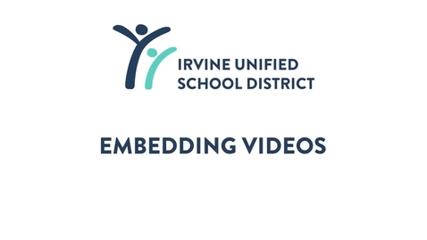 Thumbnail for entry Embedding Videos