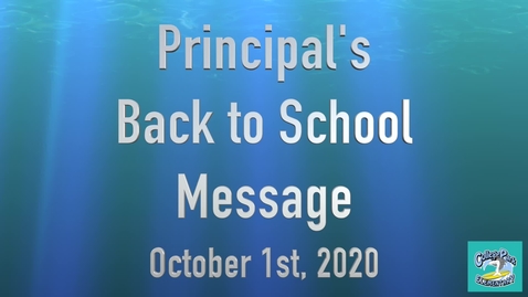 Thumbnail for Principal's Message October 2020