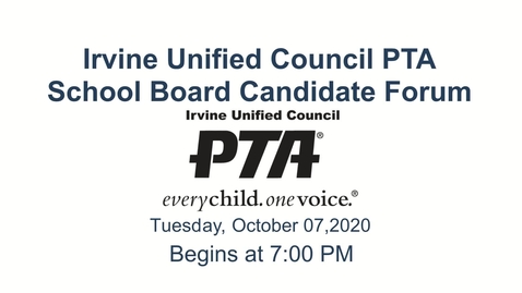 Thumbnail for 2020-10-07 IUCPTA School Board Candidate Forum